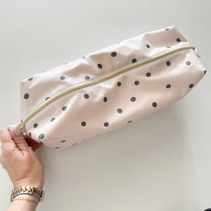 Bolsa para acessórios cabelo BOLINHAS BEGE