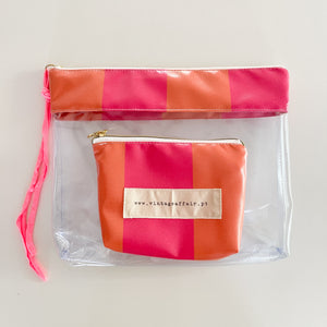 Bolsa transparente “2 em 1” SUMMER ROSA