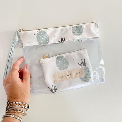 Bolsa transparente “2 em 1” ANANÁS MENTA