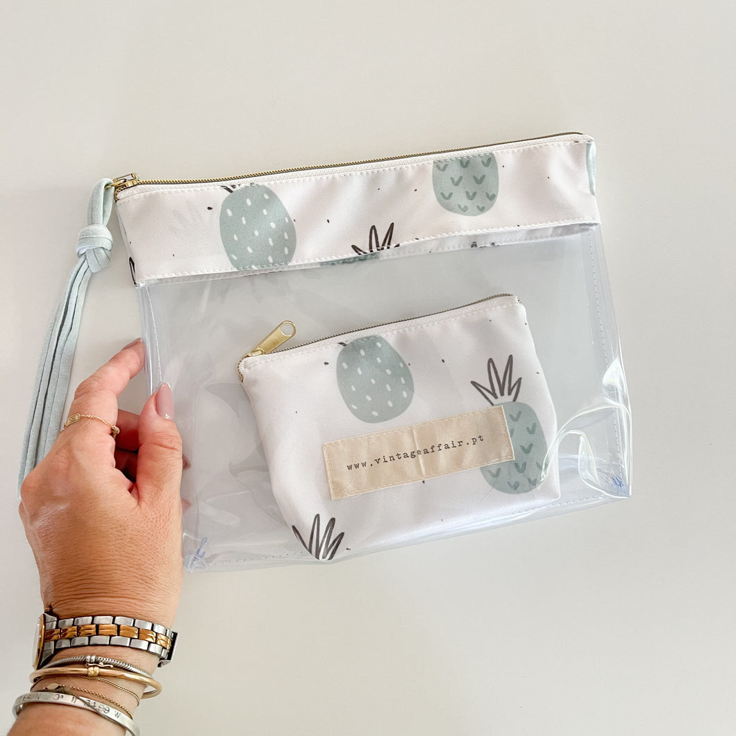 Bolsa transparente “2 em 1” ANANÁS MENTA
