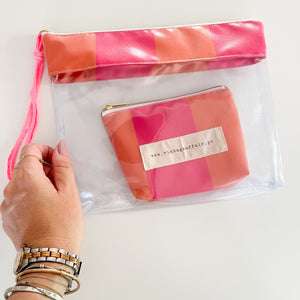 Bolsa transparente “2 em 1” SUMMER ROSA