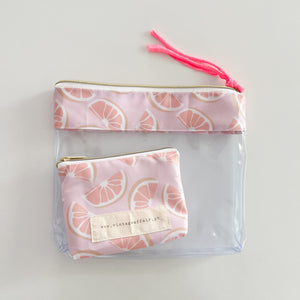 Bolsa transparente "2 em 1" TANGERINA 🍊