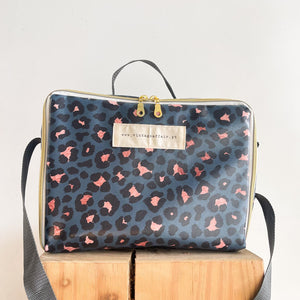 lancheira BOX ANIMAL PRINT BLUE