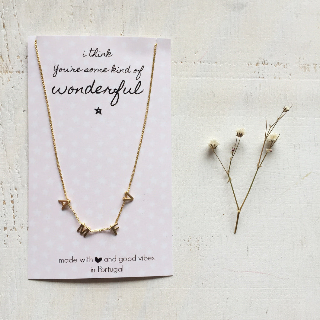 four letters necklace