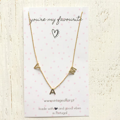 three letters necklace