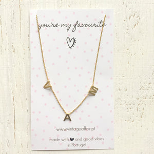 three letters necklace