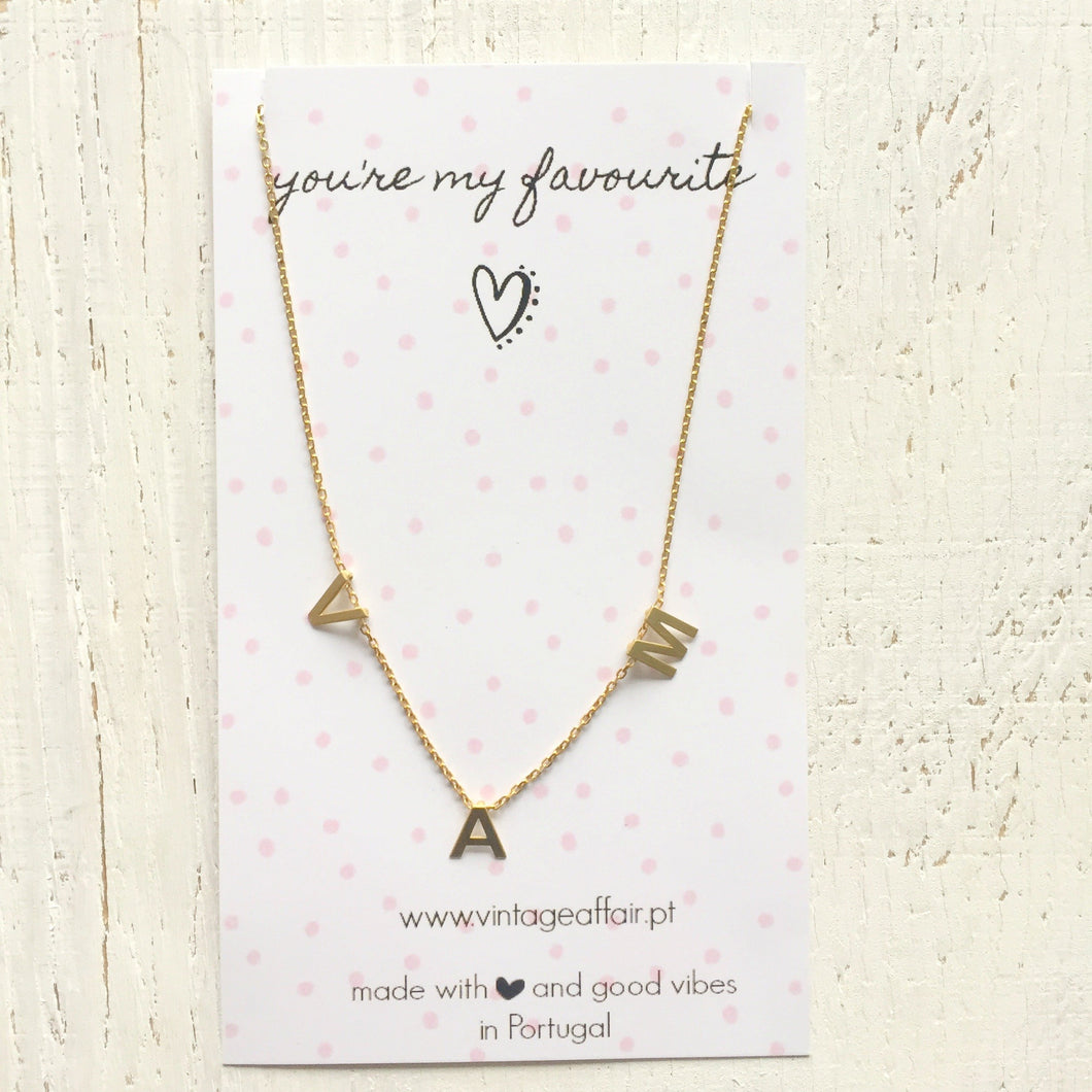 three letters necklace