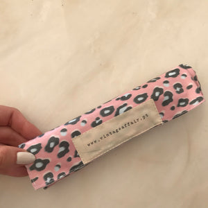 Individual de mesa com bolso ANIMAL PRINT ROSA