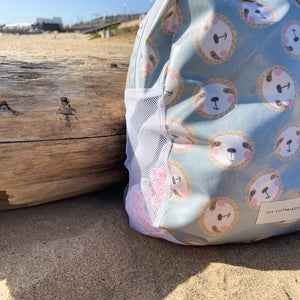 Mochila de rede PREGUIÇAS AZUIS