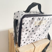 Load image into Gallery viewer, Lancheira quadrada ESTRELAS PRETAS