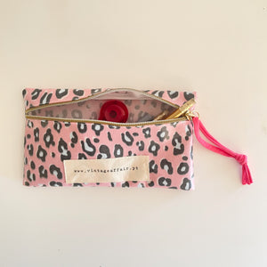 Estojo / bolsa  ANIMAL PRINT ROSA