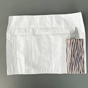 Individual de mesa com bolso ZEBRA TAUPE