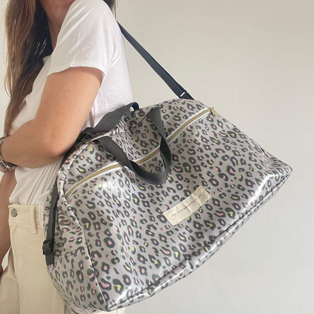 Saco fim de semana ANIMAL PRINT CAQUI