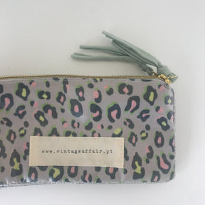 Estojo duplo ANIMAL PRINT CAQUI