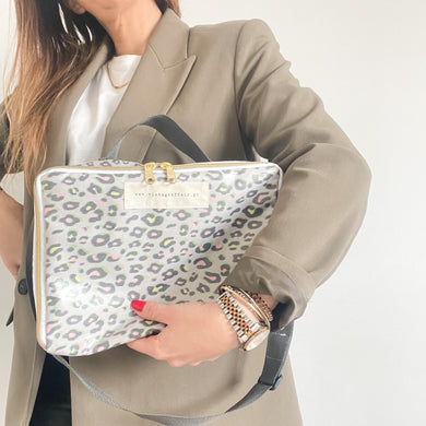 Lancheira BOX animal print caqui
