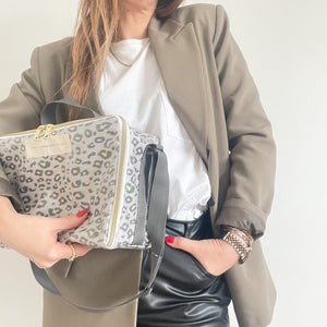 Lancheira BOX animal print caqui
