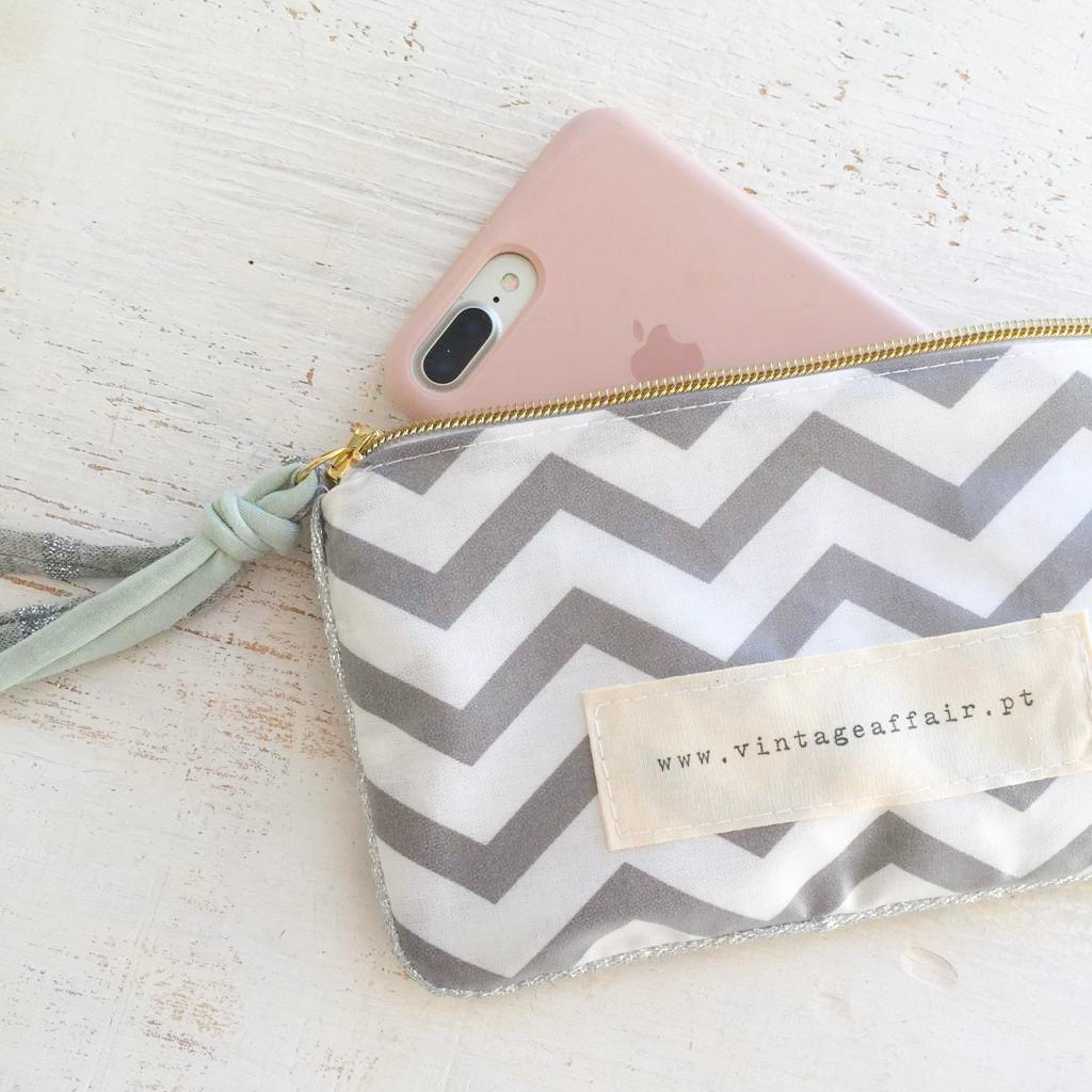bolsa mini + CHEVRON CINZA